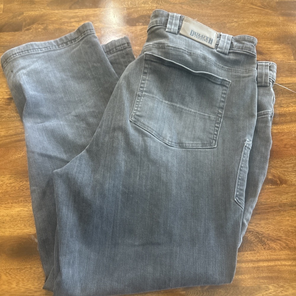 Duluth Trading Co Jeans Mens Gray Ballroom Double Flex Pants 46 X 30 Relaxed Fit